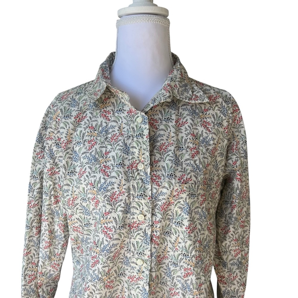 Ann Mashburn Floral Button Ip Cotton Shirt - Picture 2 of 9
